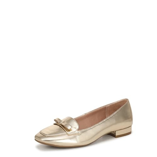 LifeStride Women's Claudine Loafer Flat Gold Metallic 9.5 W | Amazon (US)