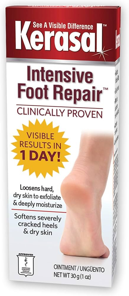 Kerasal Intensive Foot Repair, Skin Healing Ointment for Cracked Heels and Dry Feet, 1 Oz | Amazon (US)