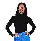 American Apparel Women's Mix Modal Long Sleeve Turtleneck, Black, X-Small | Amazon (US)