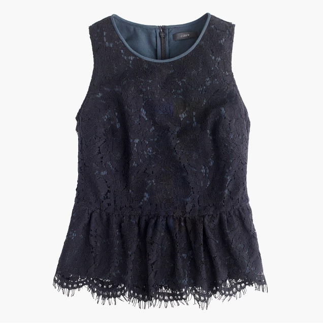 Lace peplum top | J.Crew US
