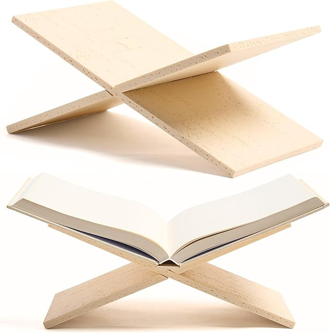 Faux Travertine Stone Finish Resin Book Holder for Recipe Book Display Stand, Coffee Table Books,... | Amazon (US)
