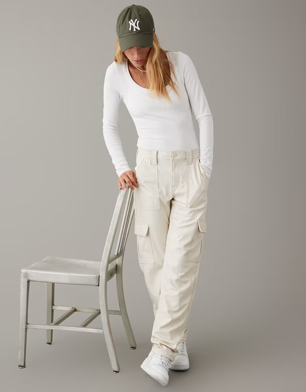 AE Long-Sleeve Scoop Bodysuit | American Eagle Outfitters (US & CA)