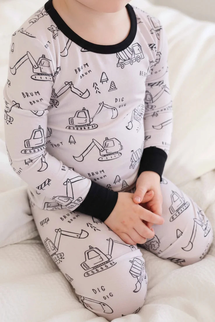 Doodle Dozers Two Piece Pajama Set | Caden Lane
