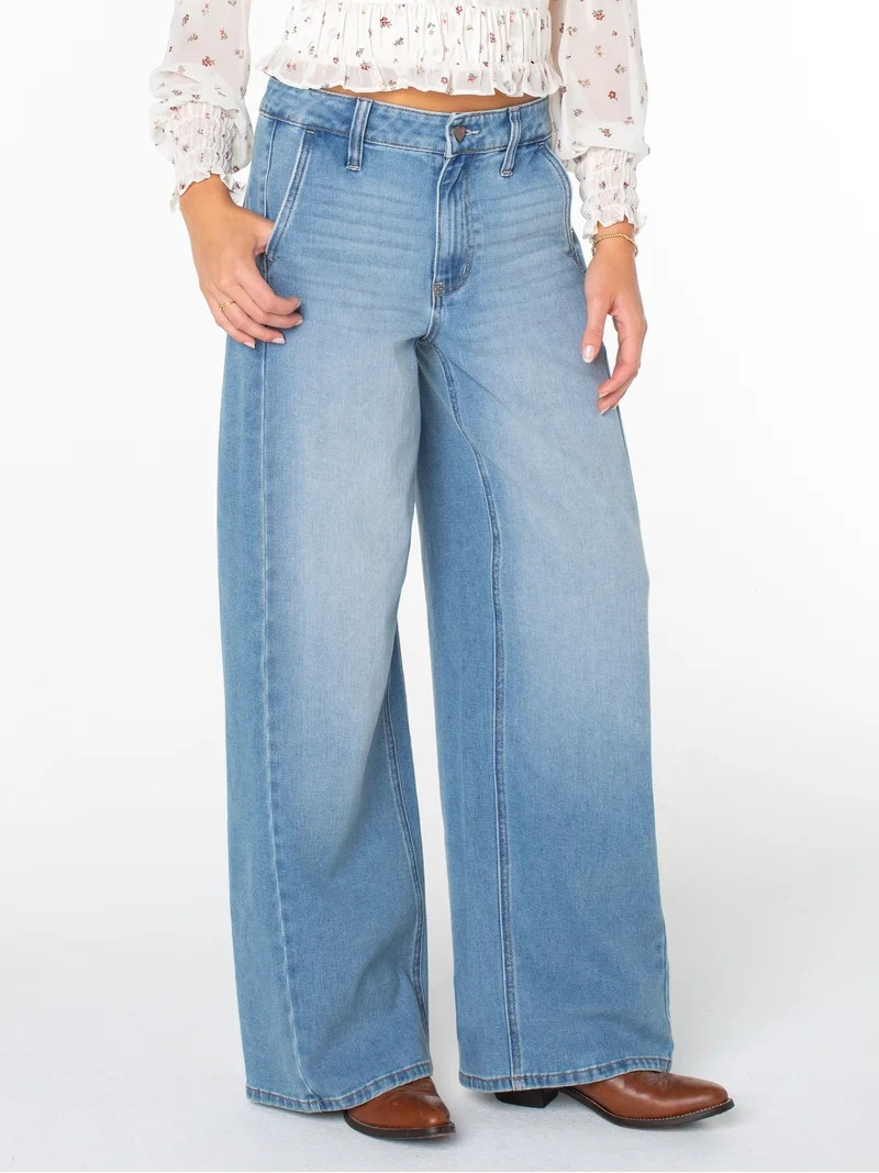 Celebrity Pink Women's and Women's Plus Wide Leg Jeans, Sizes 1-24 | Walmart (US)