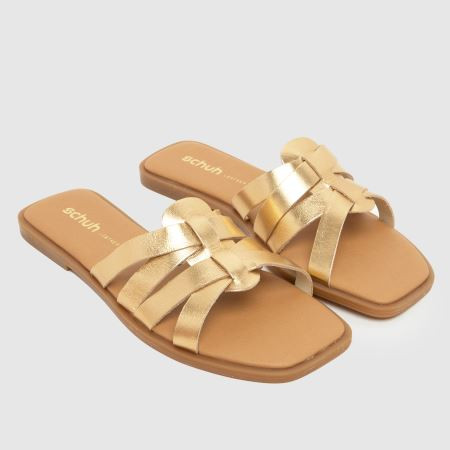Womens Gold schuh Tallie Leather Mule Sandals | schuh | Schuh