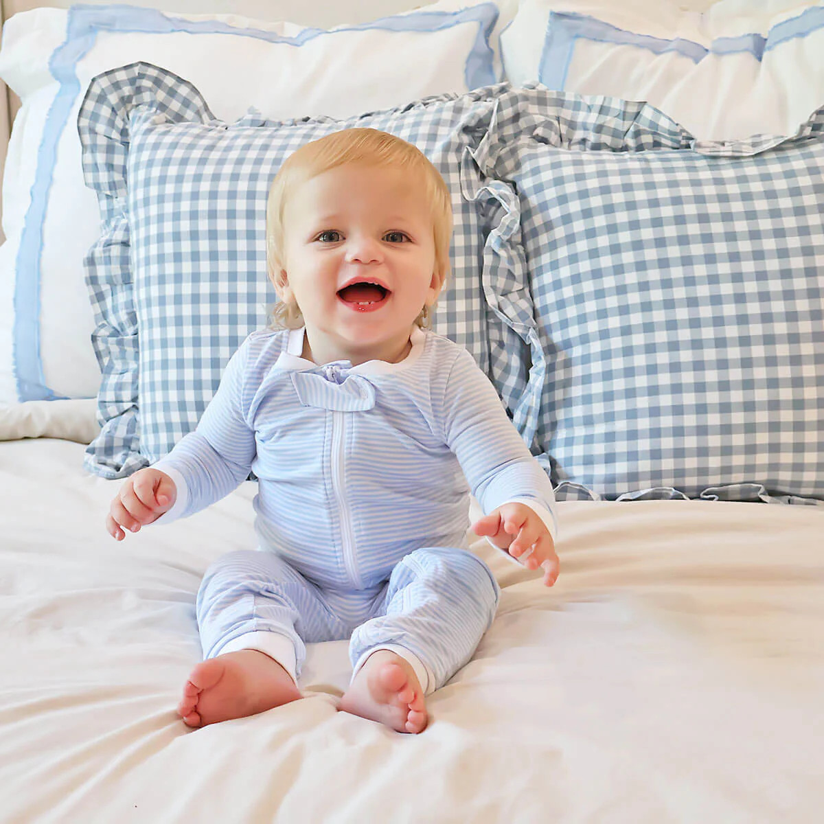 Blue Stripe Zip Sleeper | Classic Whimsy