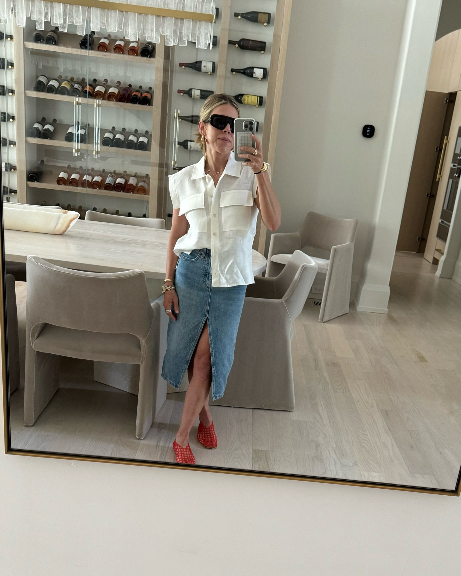 These Amazon jellies / the row dupes are so comfy! Obsessed. Shirt is old rachel comey but linked a similar. 

#LTKFindsUnder100 #LTKFindsUnder50 #LTKShoeCrush