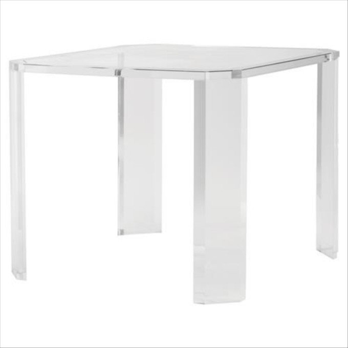 Click for more info about Highland House Luxe Modern Classic Clear Acrylic Square Game Table