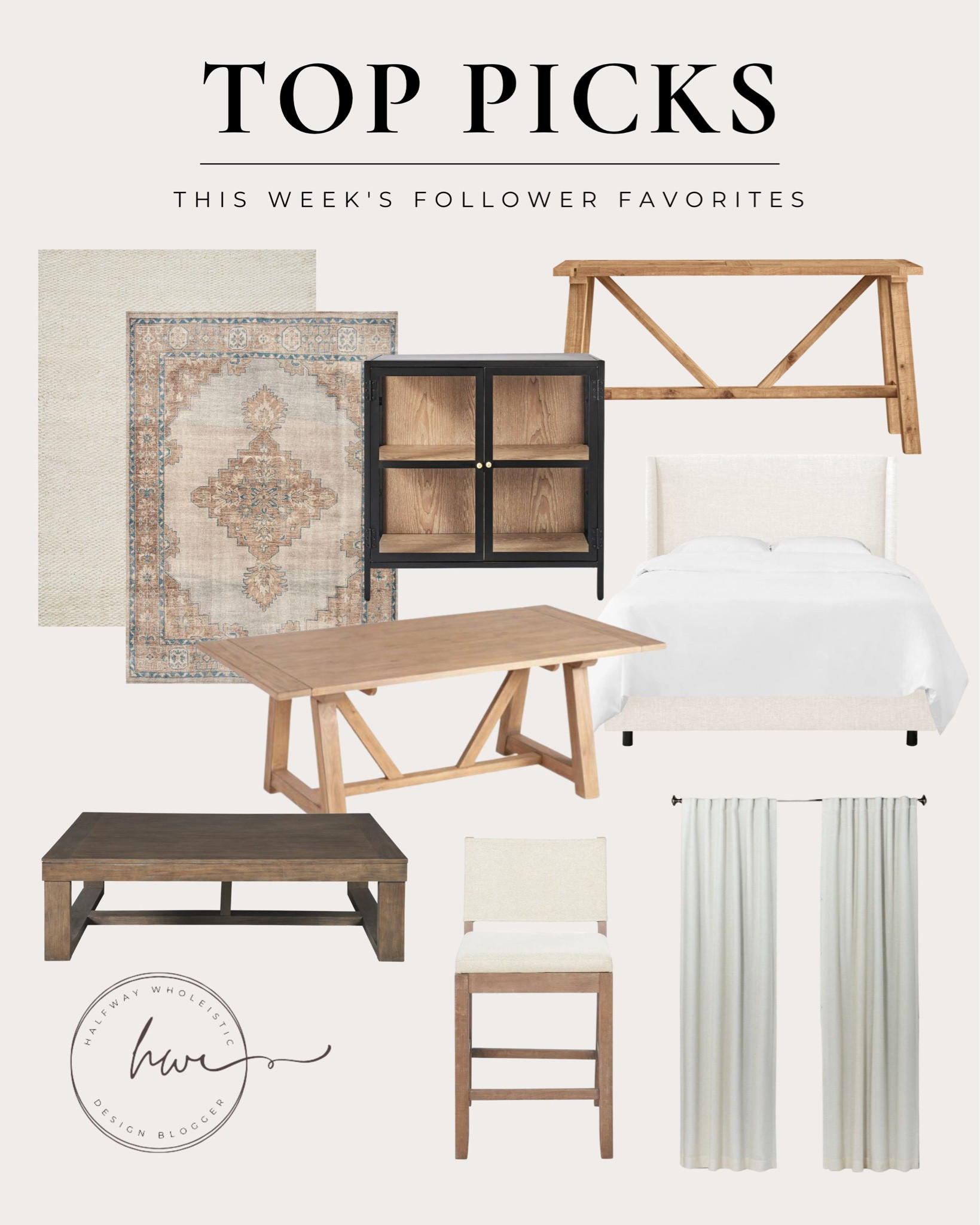 This week’s follower favorites! 

Home decor. Furniture. Target finds. Curtains. Fall decor. Console table. Coffee table. Upholstered bed. Area rug. Pottery barn  

#LTKhome #LTKSeasonal #LTKunder100