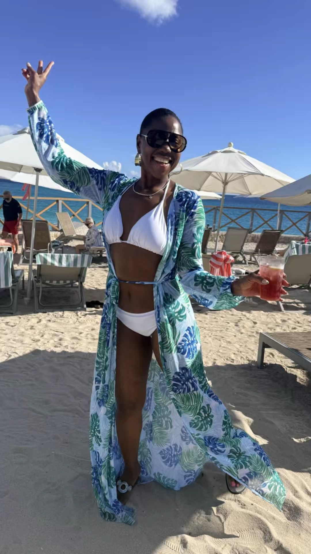 Much-needed mini vacay to St. Maarten. 🌴 Beach or nothing at all. ☀️🌊

The white bikini and tropical maxi cover-up are cute, easy and made for sipping something sweet with my toes in the sand. 🍹

5’4” | 155 lbs | Size M

Style it. Own it. SLAY it. 💋

#LTKdayinmylife #LTKootd #LTKTravel