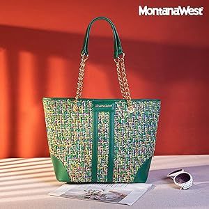 Montana West Large Chain Shoulder Bag for Women Hobo Handbags Tote Purse | Amazon (US)
