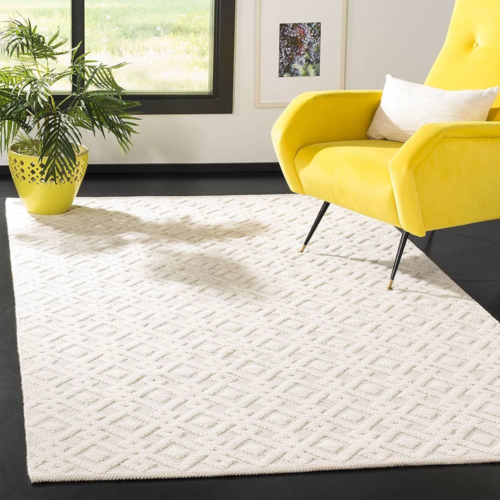 SAFAVIEH Vermont Collection Area Rug - 9' x 12', Ivory, Handmade Wool & Cotton, Ideal for High Tr... | Amazon (US)