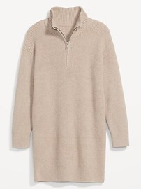 Mock-Neck Quarter-Zip Mini Sweater Shift Dress for Women | Old Navy (US)