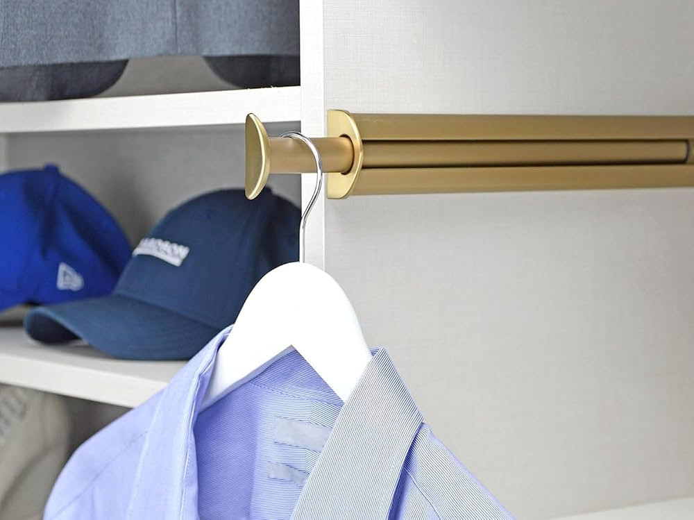 TAG Hardware Premium 14 1/8 Inch Long Expendible Pullout Closet Wardrobe Valet Rod (Matte Gold) | Amazon (US)