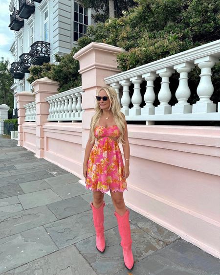 revolve outfit of the day / ootd / coastal cowgirl / cowgirl boots / pink dress / summer / charleston 


#LTKtravel #LTKstyletip #LTKSeasonal