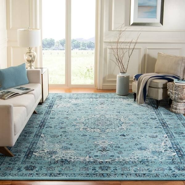 Safavieh Evoke Annabel Vintage Shabby Chic Oriental Rug - 8' x 10' - Ivory/Blue | Bed Bath & Beyond