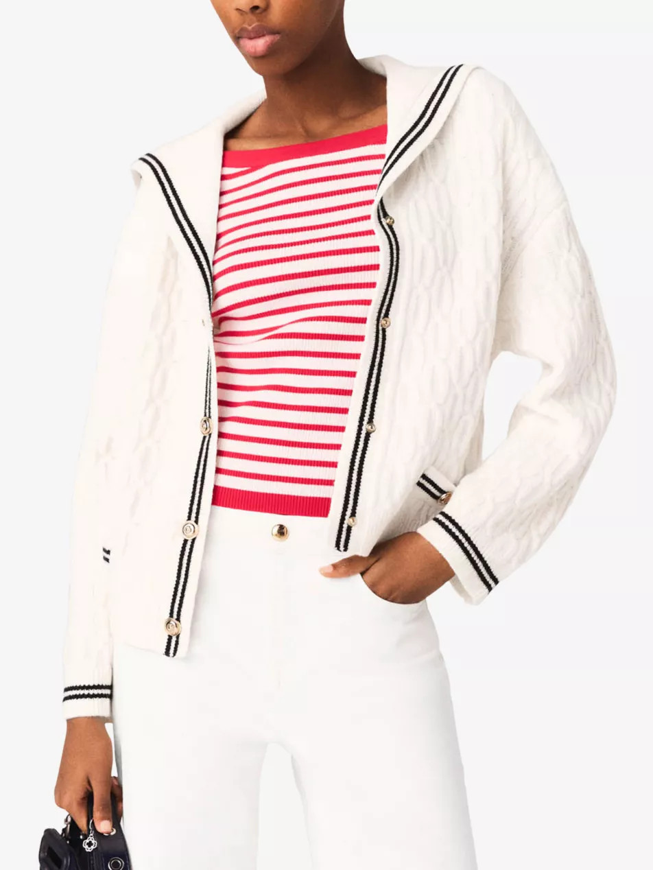 Boat Neck Cable-Knit Wool Cardigan | Selfridges
