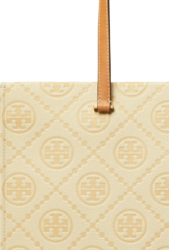 T Monogram Debossed Pebble Leather Tote | Nordstrom