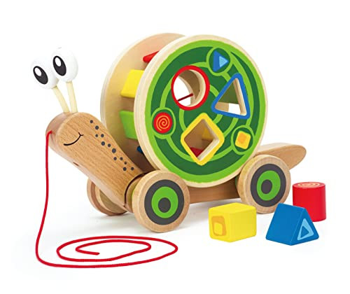 Hape Walk-A-Long Snail Pull Toy |Award Winning Toddler Wooden Push and Pull Toy with Removable Co... | Amazon (US)