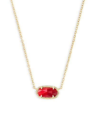Kendra Scott Elisa Pendant Necklace for Women, Fashion Jewelry, 14k Gold-Plated, Bright Red | Amazon (US)