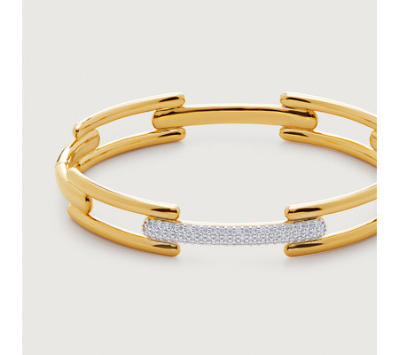 Lab Grown Diamond Signature Link Bangle | Monica Vinader (Global)