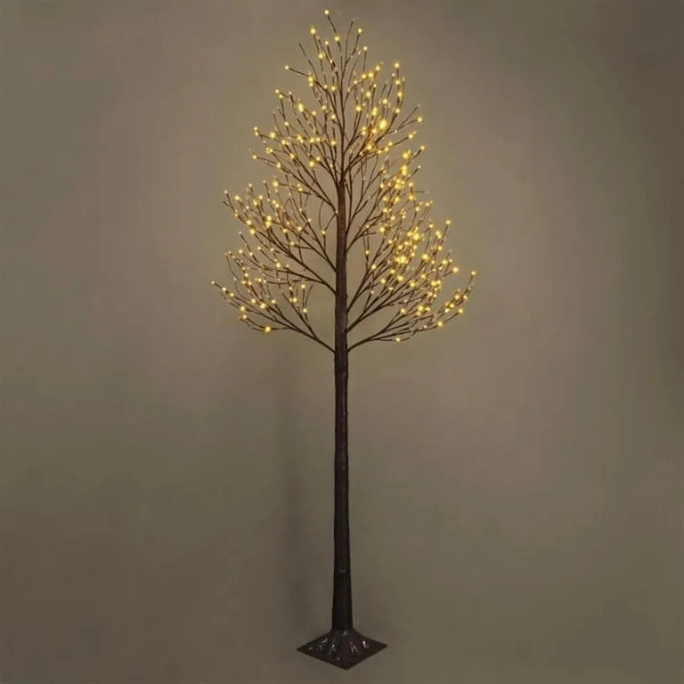 CAPHAUS 8 Feet, 96inch Artificial Willow Twinkling Twig Tree w/ 240 Lights, LED Light Tree, Fake ... | Walmart (US)