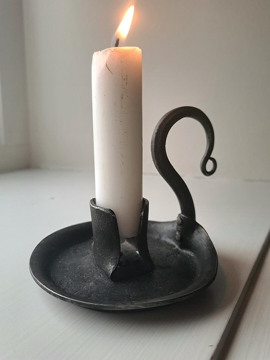 Hand-forged Rustic Iron Candle Holder With Carry Handle - Etsy | Etsy (US)