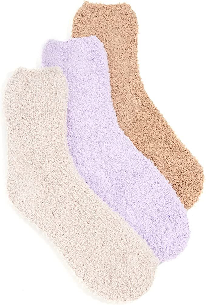 Amazon.com: Body By Stems Cozy Ankle Socks For Women 3 Pack - Warm & Fuzzy Socks : Clothing, Shoe... | Amazon (US)