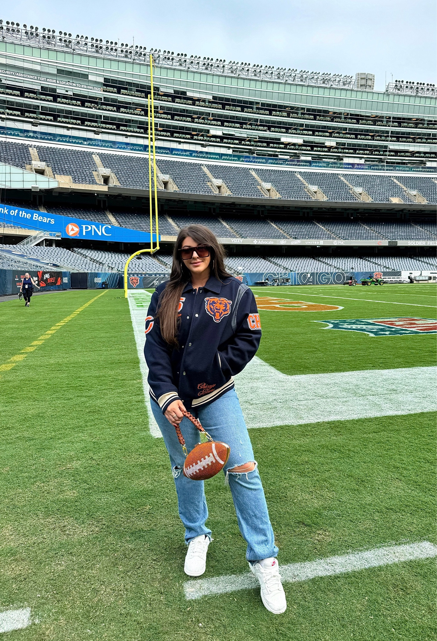 My comfy casual game day look! I am obsessed with this varsity jacket! And it comes in all different nfl teams!!! And I paired it with my fav pair of blue jeans and some white sneakers! Along with this fun sparkly football purse!! #gamedaychic #gamedayoutfit #gamedaylook

#LTKFindsUnder50 #LTKStyleTip #LTKFindsUnder100
