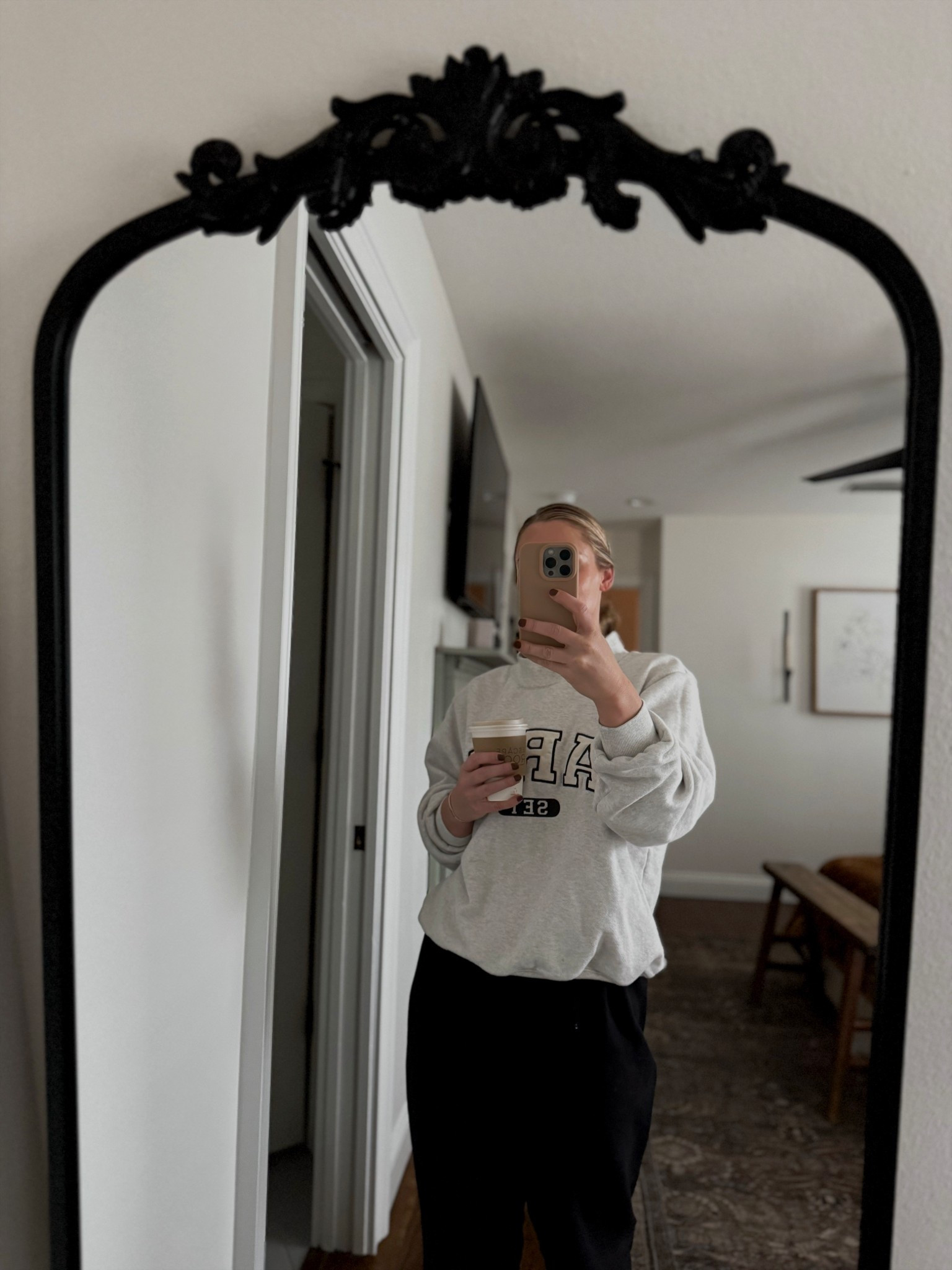 Off-duty uniform 🤍
Cozy sweatshirt, tailored joggers, coffee in hand.
Linked everything I reach for on repeat.

#LTKselfcare #LTKdayinmylife #LTKootd