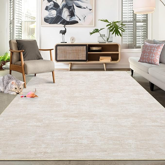 Living Room Area Rug 9x12 Machine Washable Rug Non-Slip Stain Resistant Modern Abstract Bedroom R... | Amazon (US)