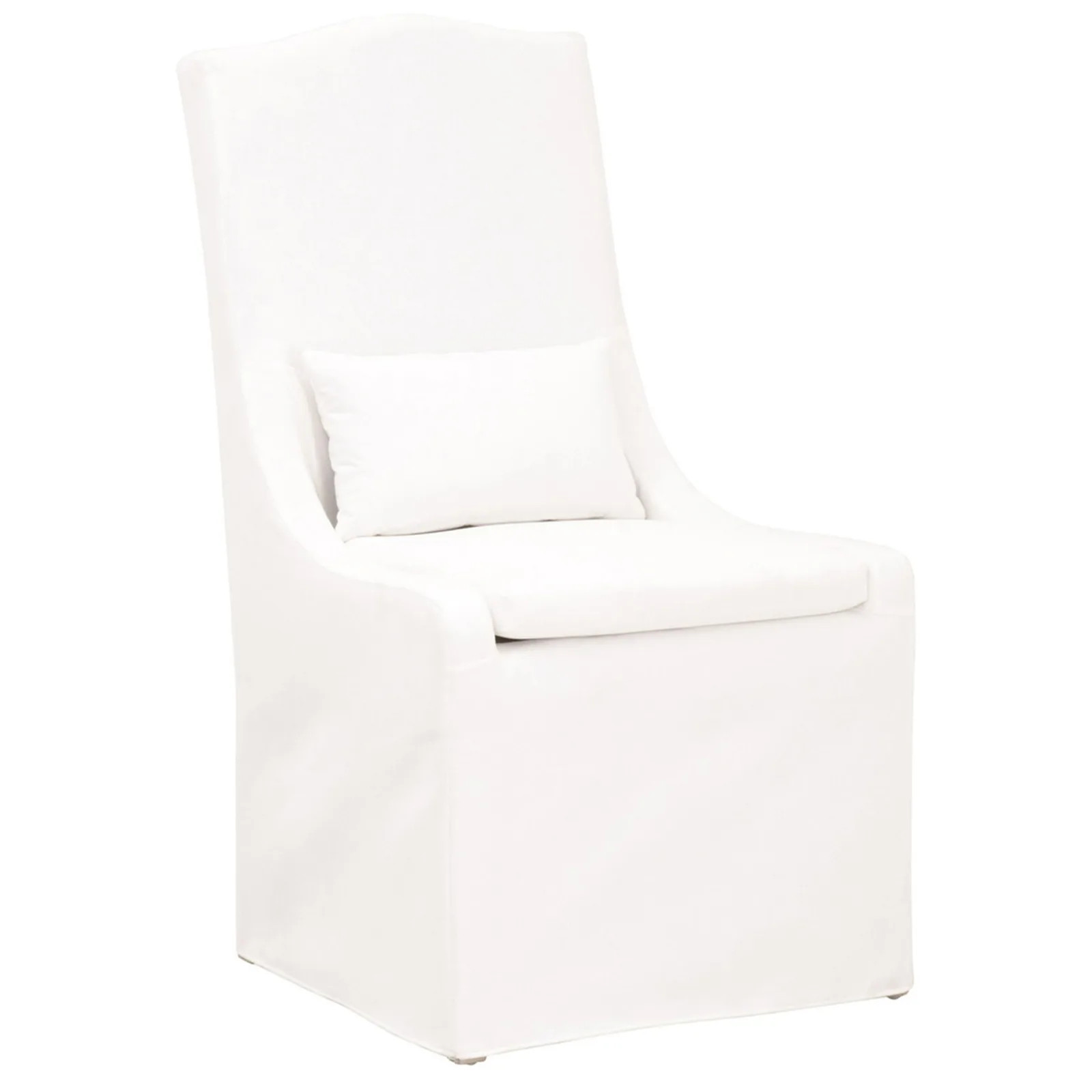 Carrie Modern White Performance Slipcovered Dining Parsons Side Chair - Set of 2 | Kathy Kuo Home