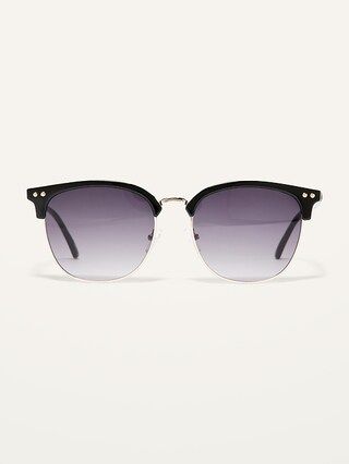 Black/Gold Round-Frame Sunglasses for Women | Old Navy (US)