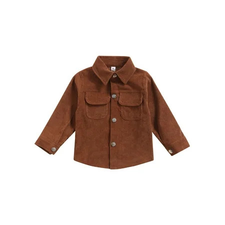 Kids Baby Corduroy Coat Shirts Long Sleeve Button-down Lepal Coat Children Jacket Outerwear Tops | Walmart (US)