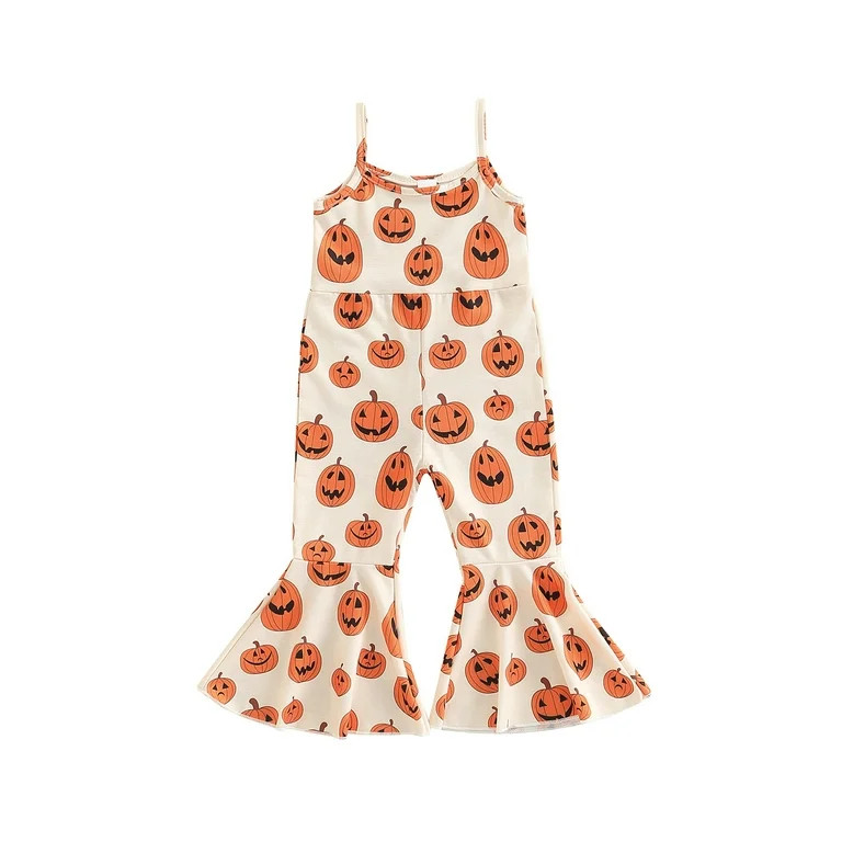 Toddler Baby Girls Sleeveless Bell Bottoms Jumpsuit Overalls Summer Outfits | Walmart (US)