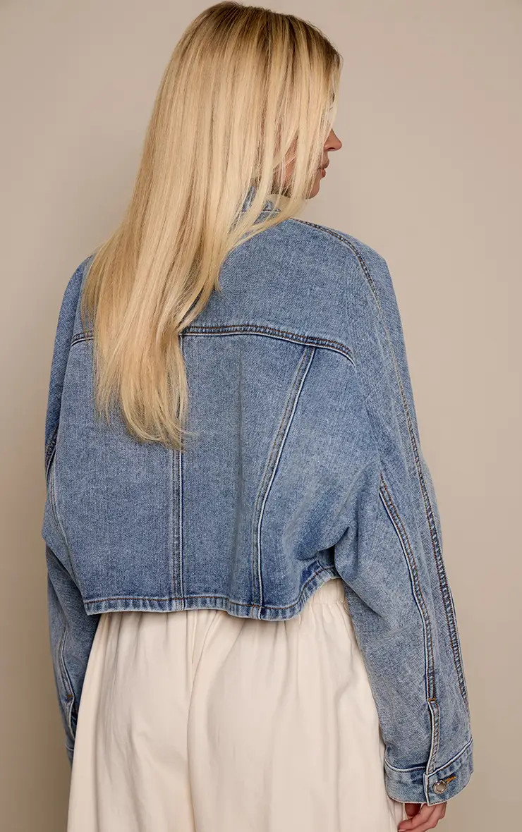 Batwing Sleeve Denim Jacket | PrettyLittleThing US