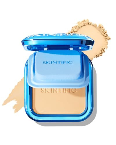 SKINTIFIC Ultra Cover Powder Foundation, Full Coverage Matte Finish, One-Swipe Flawless Pressed Powder with Oil Control, Lightweight & Long-Lasting, Pore-Blurring for Oily Skin (02 Ivory) | Amazon (US)