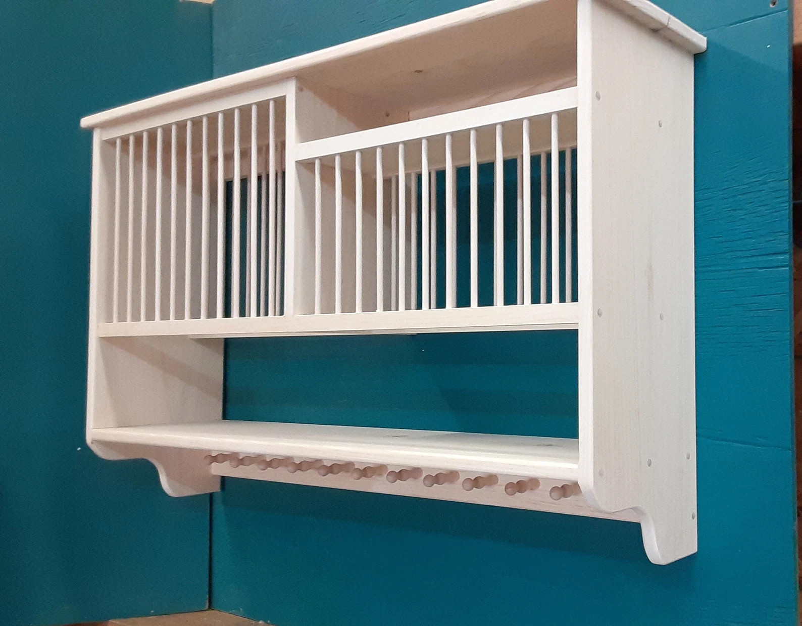 Shaker Peg Kitchen Window Plate Rack Shelf Wood Dish Cabinet for Plates Mugs Tea Cups Bowls - Ets... | Etsy (US)