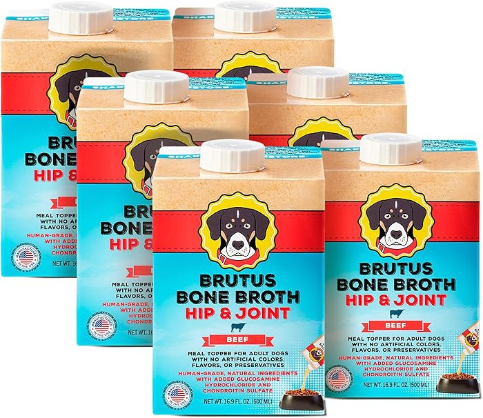Brutus Beef Bone Broth for Dogs - All Natural Dog Bone Broth with LiquidChondroitin Glucosamine &... | Amazon (US)
