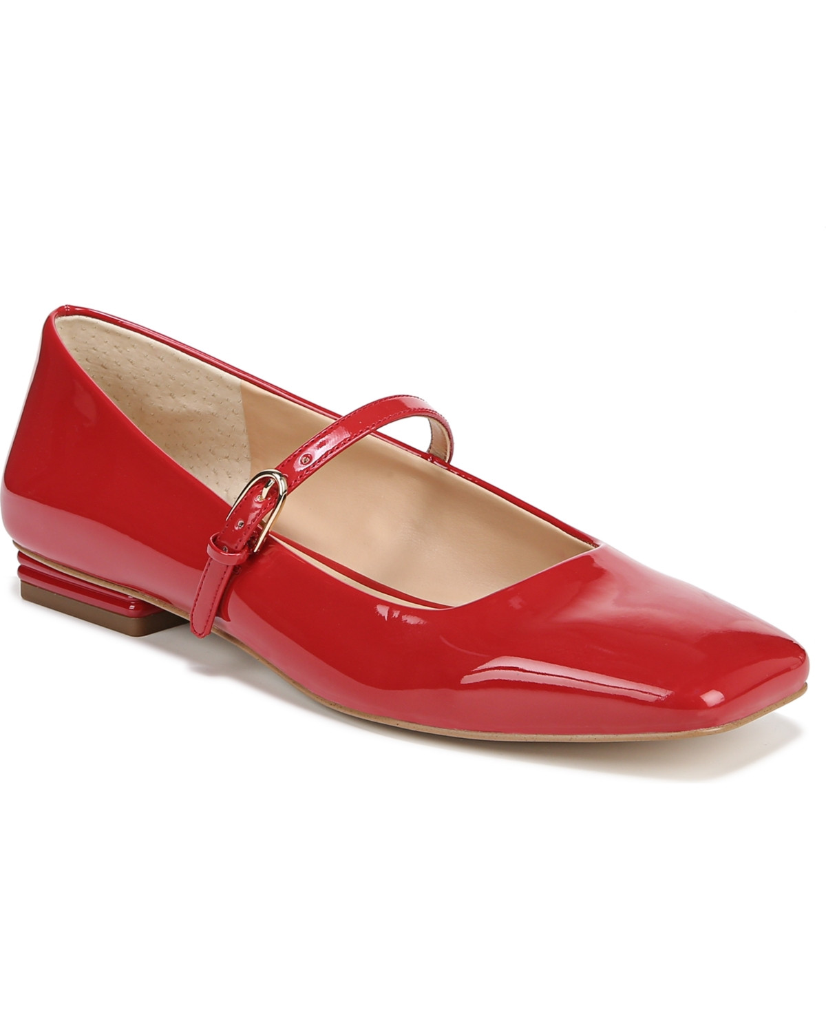 Franco Sarto Women's Tinsley Square Toe Mary Jane Flats - Cherry Red Faux Patent | Macy's
