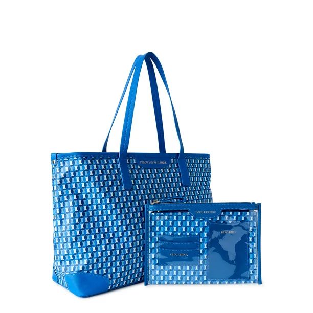 Time and Tru Women’s Sustainable Signature Tote and Pouch Set, 2-Piece - Walmart.com | Walmart (US)