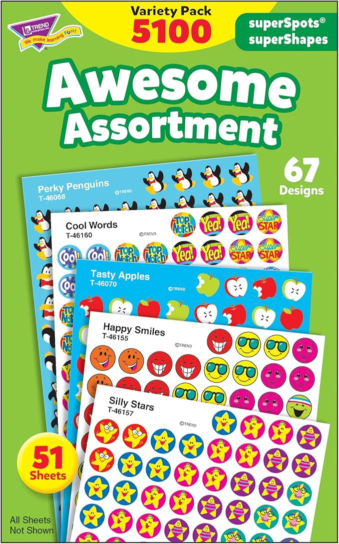 Awesome Assortment: SuperSpots® & SuperShapes Stickers Variety Pack, 5100 Stickers | Amazon (US)