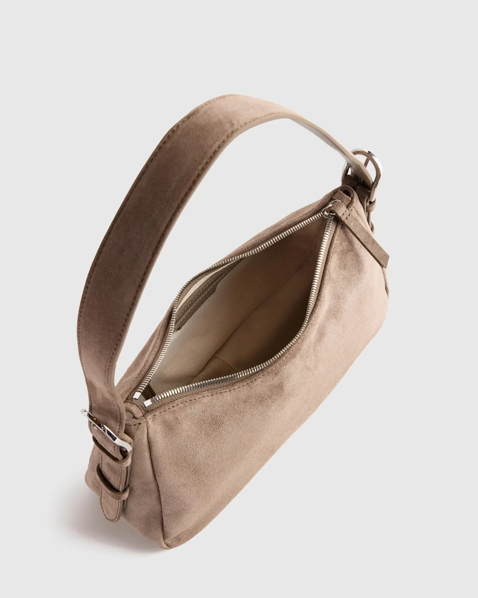 Sutton Suede Small Shoulder Bag in Pebble | Quince