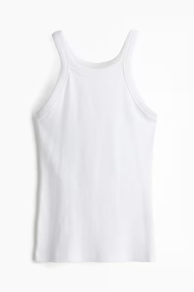 H & M - Ribbed Tank Top - White | H&M (US + CA)