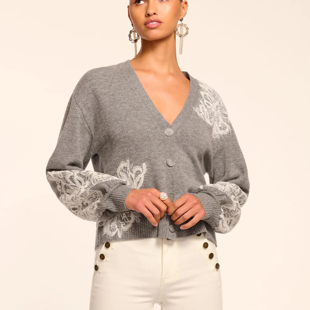Perry Wool Embellished Cardigan Sweater | Ramy Brook