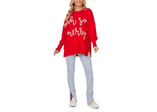 Mud Pie Women Sparkle Sweater Red | Amazon (US)