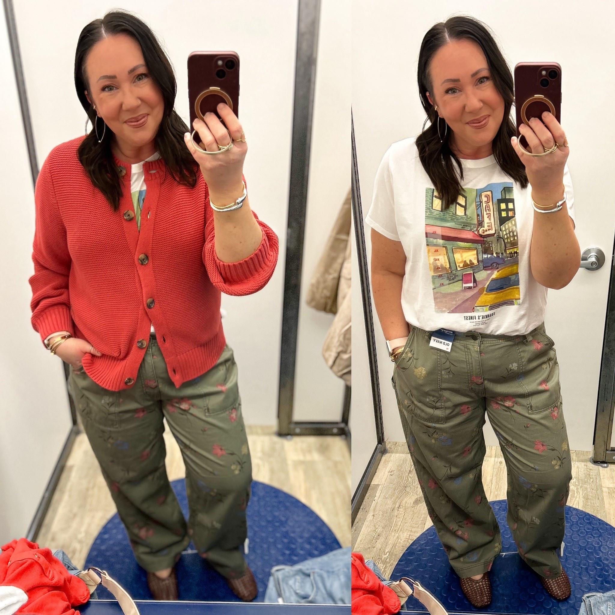 Old Navy new arrivals! Meant to grab a plain white tee for this look! Size 16 regular pants. I think they’re kind of fun but I would definitely style them differently than I have here. Large cardigan. Love this color for spring  

#LTKSaleAlert #LTKMidsize #LTKPlusSize
