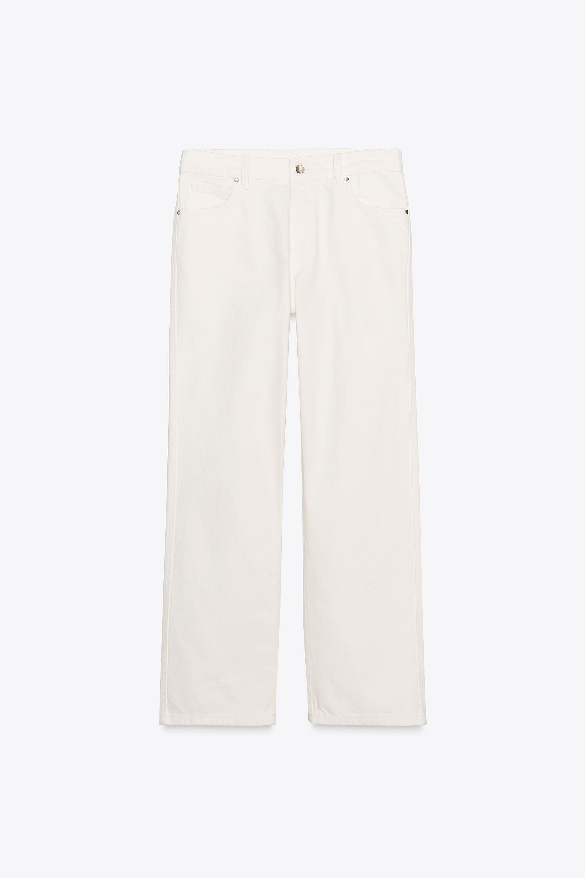 ZW COLLECTION CROPPED STRAIGHT HIGH-WAIST JEANS | Zara UK