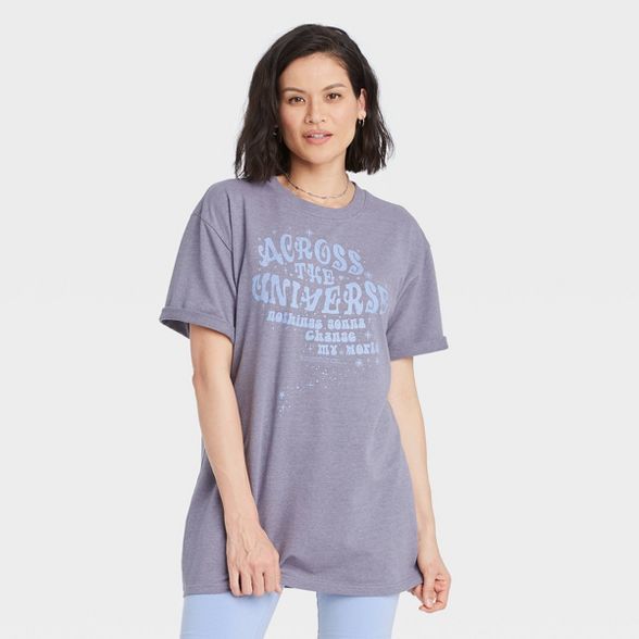 Women's Across the Universe Belt Short Sleeve Graphic T-Shirt Dress - Blue | Target