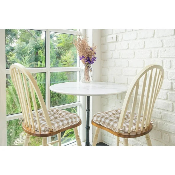 Live LifeTraditional Elegance Buffalo Check Tufted Chair Seat Cushions - Taupe - Set of TwoUSD$44... | Walmart (US)